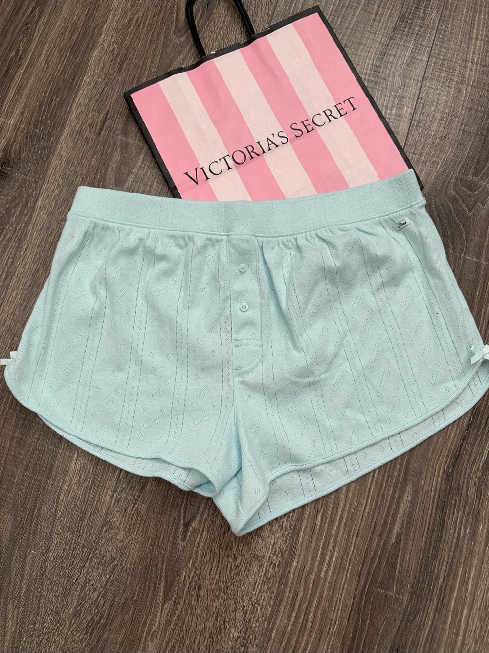 Victoria's Secret Mint Blue Knit Lounge Shorts